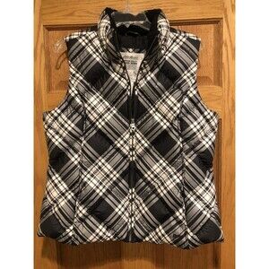 Eddie Bauer EB 700 Fill Power Premium Quality Goose Down Vest Black Plaid L
